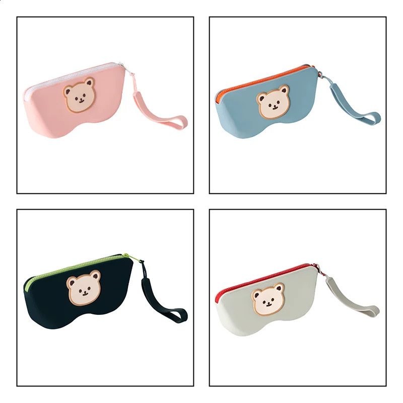 Bear Silicone Zipper Glasses Bag Sunglasses Storage Protective Cover Hanging Bag For Women Girls Waterproof Glasses Box 260625 - view 4