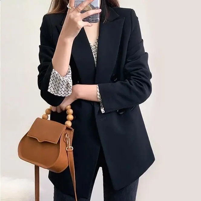 Women Blazer Jacket Korean Chic Long Sleeve Coat Black Office Ladies Suit Loose y ner Clothing Buttons Mujer 260625 - view 6