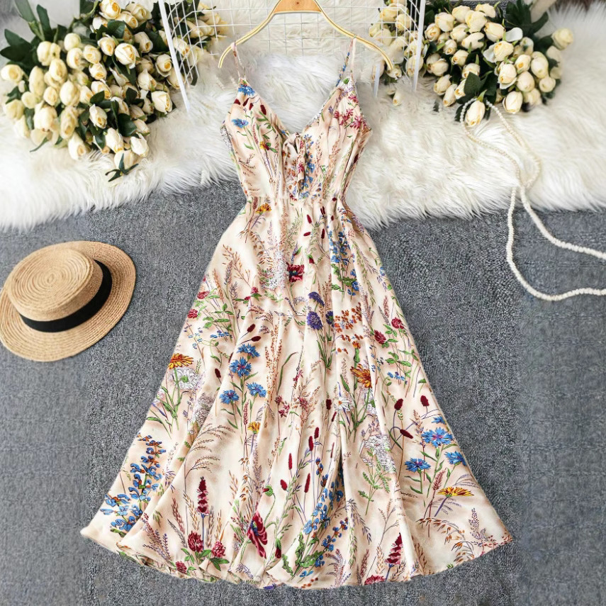TEMU Colorful Painting Print Strap Dress Slimming Plus Size
