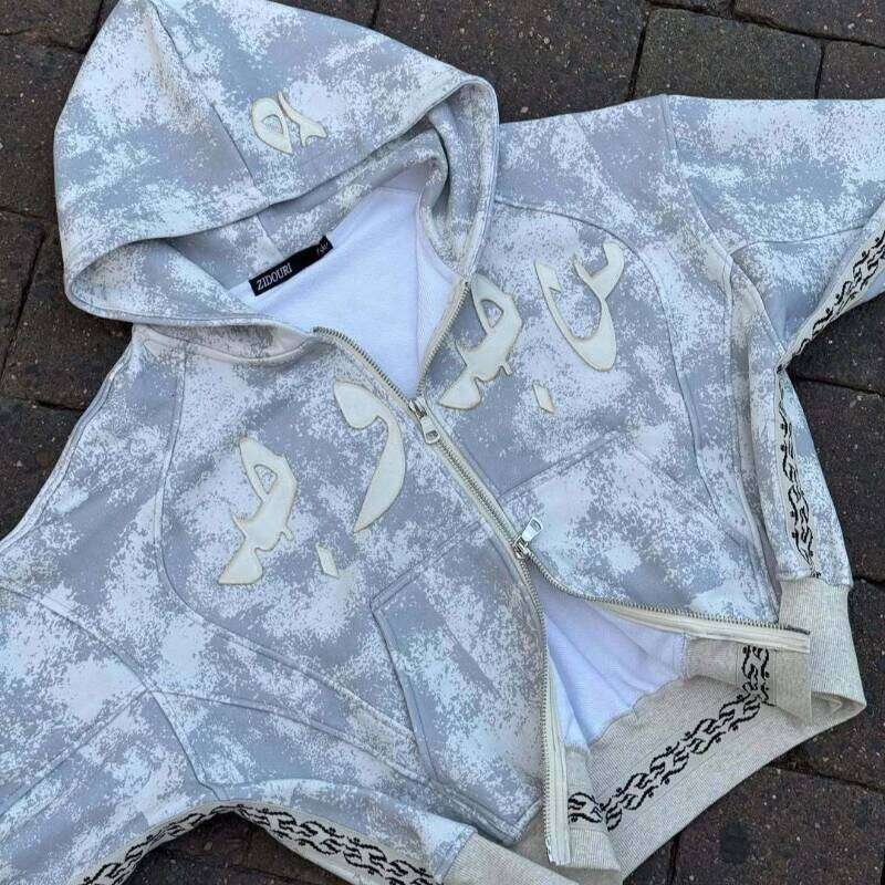 Autumn light color loose classic style 2025 new elastic zipper camouflage casual high-end hip-hop street jacket W260626 - view 7