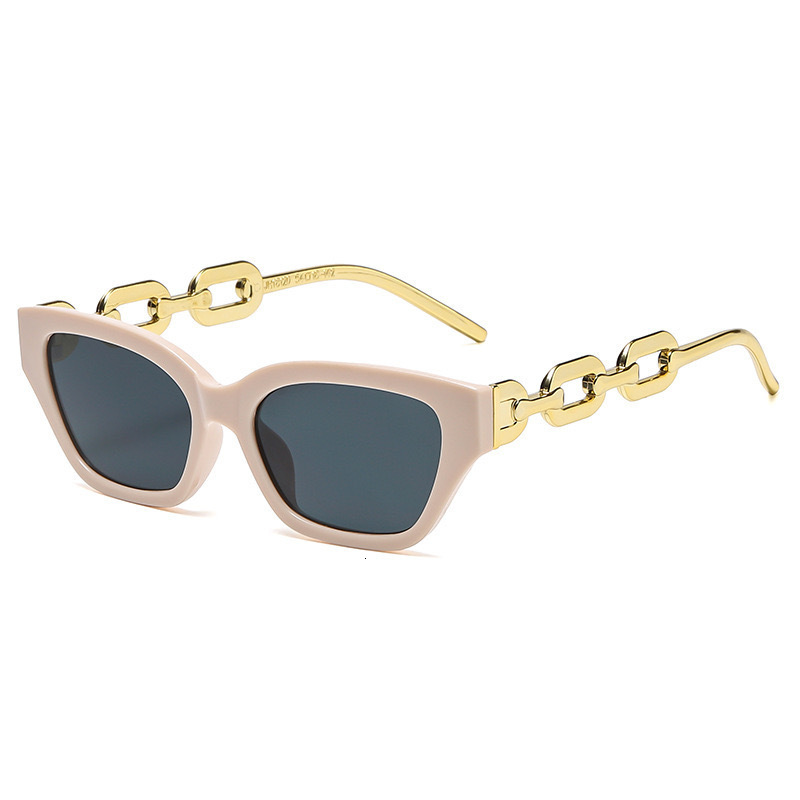 2026 Designer's Popular Cat Eye Sunglasses For Women Personalized Chain Retro Glasses Trendy Street Photography UV Protection Luxurious Sun Shadi - view 7