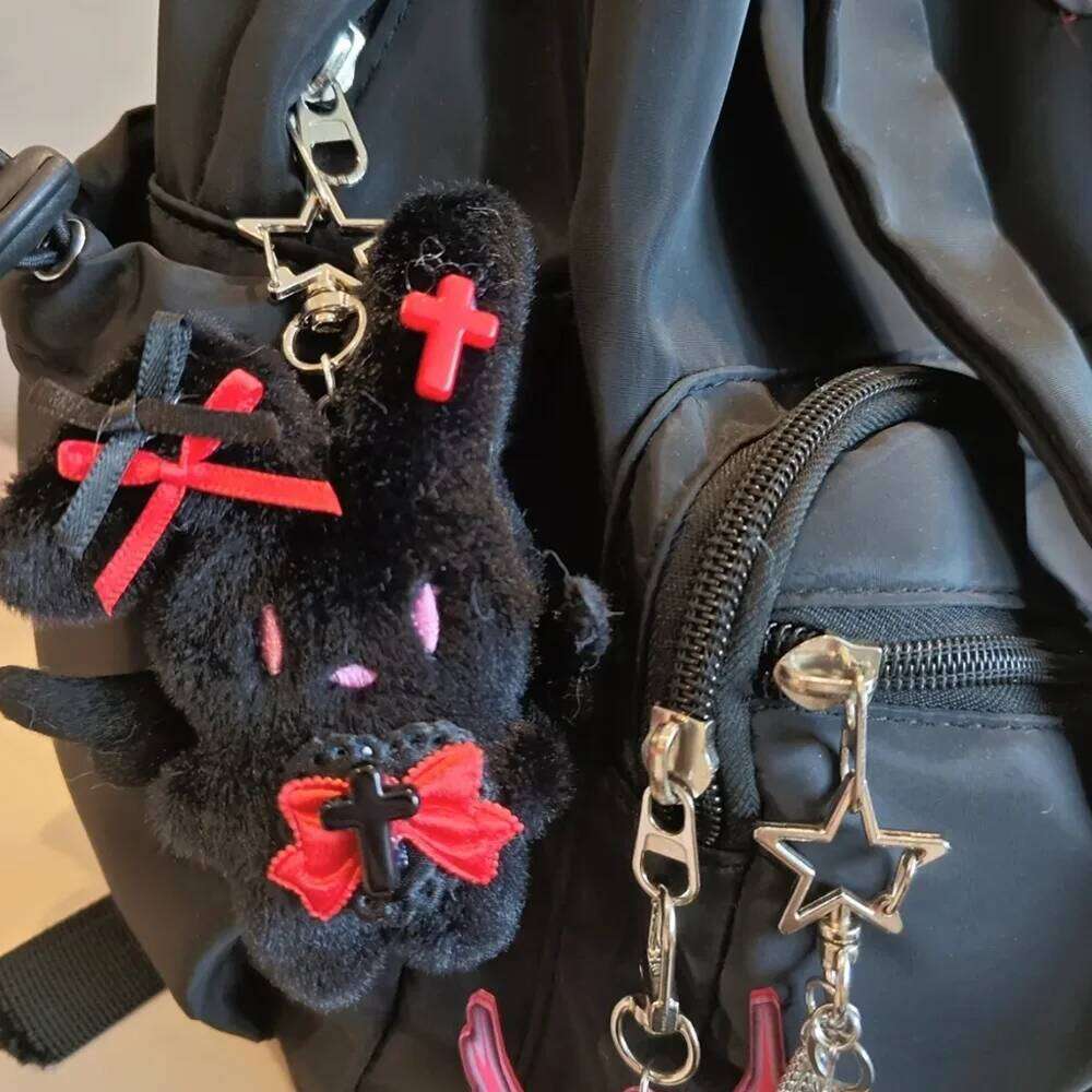 Anime NEEDY GIRL OVERDOSE Rain Ame Cosplay Keychain Cute Kawaii Rabbit Plush Cotton Stuffed Doll Pendant Keyring Accessories 26Y0626 - view 6