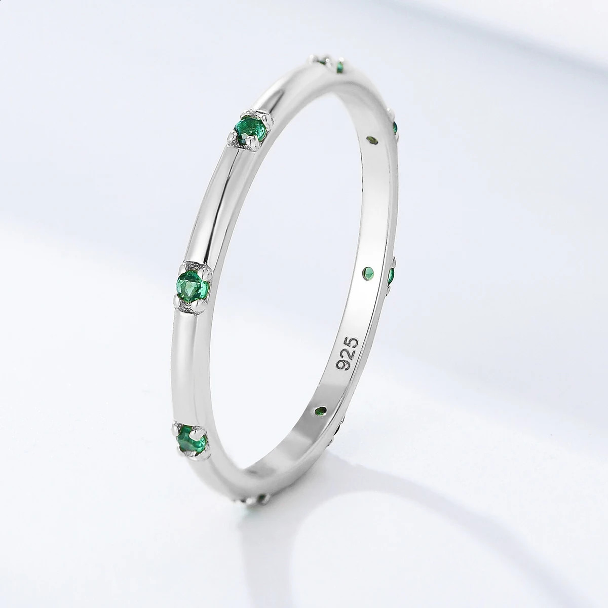 925 Sterling Silver Round Golden Plain White Zircon Ring For Women Anniversary Party Creativity High Quality Fine Jewelry260624 - view 6