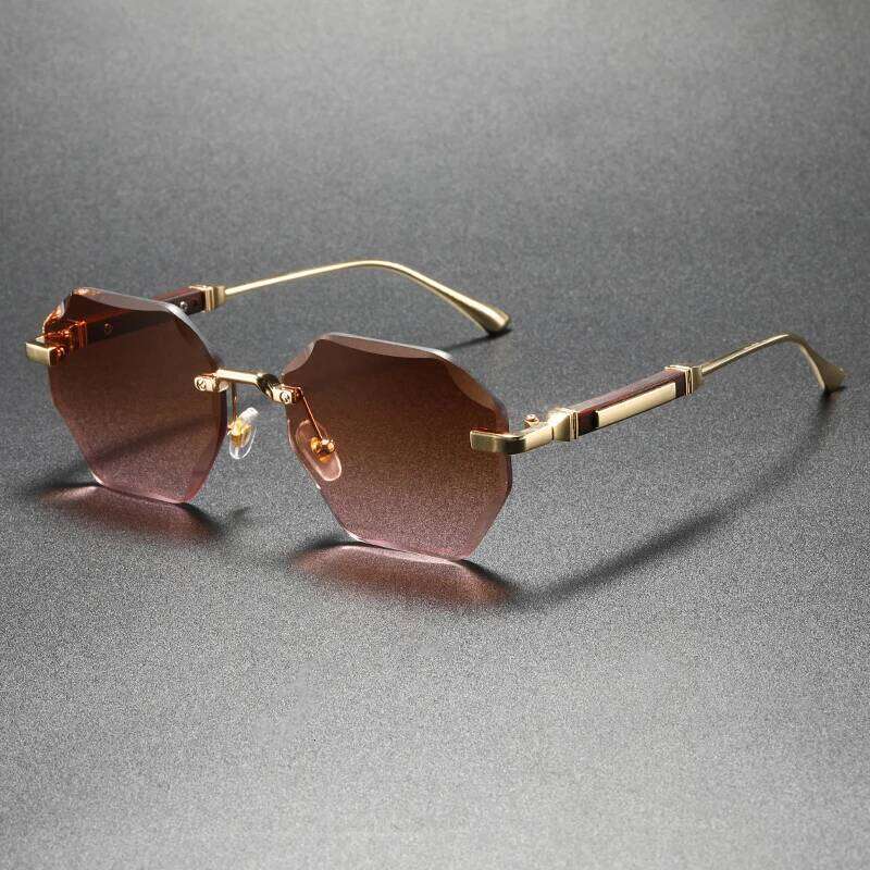 Trendy and Stylish Geometric UV-Protective - Fashionable Luxury Polygonal Gradient Sunglasses 26Y0626 - view 6