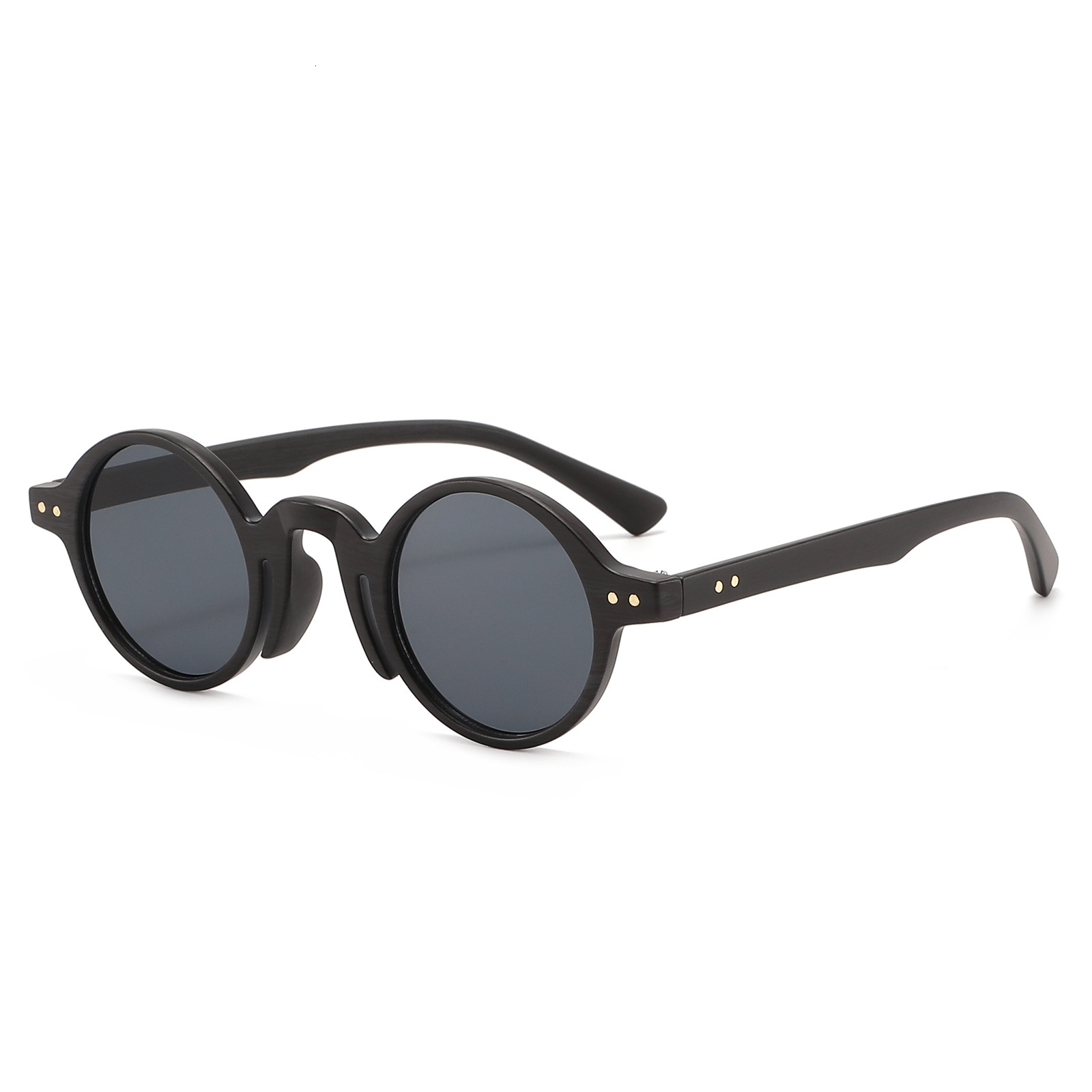 20 New Model: Women's Vintage Fashion Small Round Frame Sunglasses With Rivet Detail, Ocean Lens, High-End Stylish Design - view 6