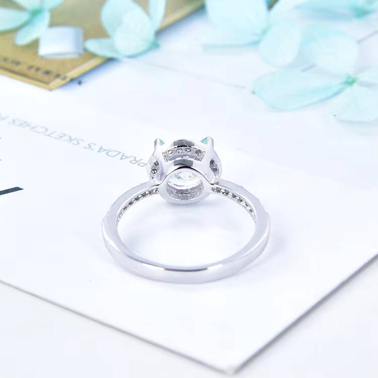 Dainty Diamond Jewelry 15Carats Moissanite Engagement Rings With Certificate 925 Sterling Silver Rings - view 5