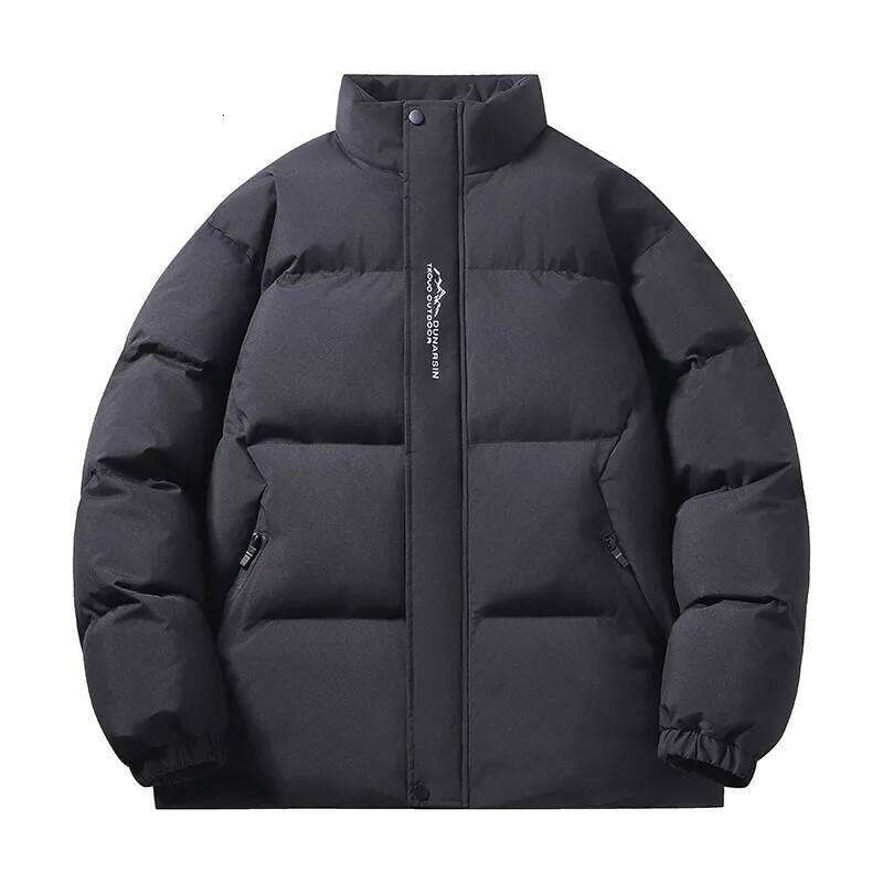 Outdoor Mountaineering Down Jacket Winter Fashion Solid Color Comfortable Versatile Youth Men's Stand-up Collar Cotton Coat W260626 - view 6