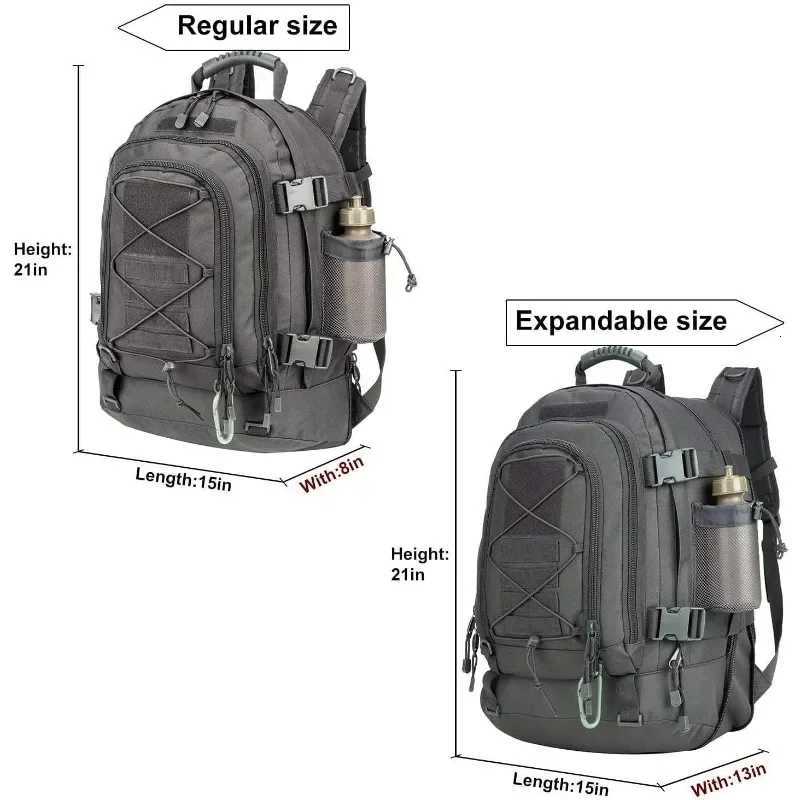 Tactical Backpack Military Hiking Miramrax Daypack - Molle Backpack for Men 3 Day Assault Pack Bug Out Bag for Camping Grey M260626 - view 7