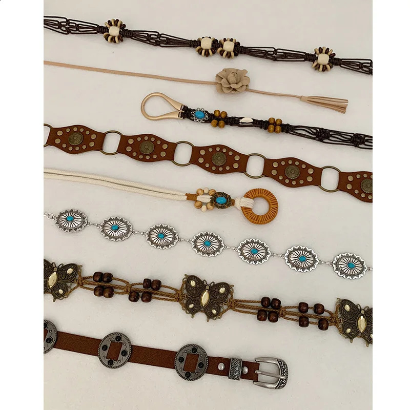 Bohemian retro braided ethnic waist rope accessories belt womens decoration with skirt highend chain 260625 - view 3