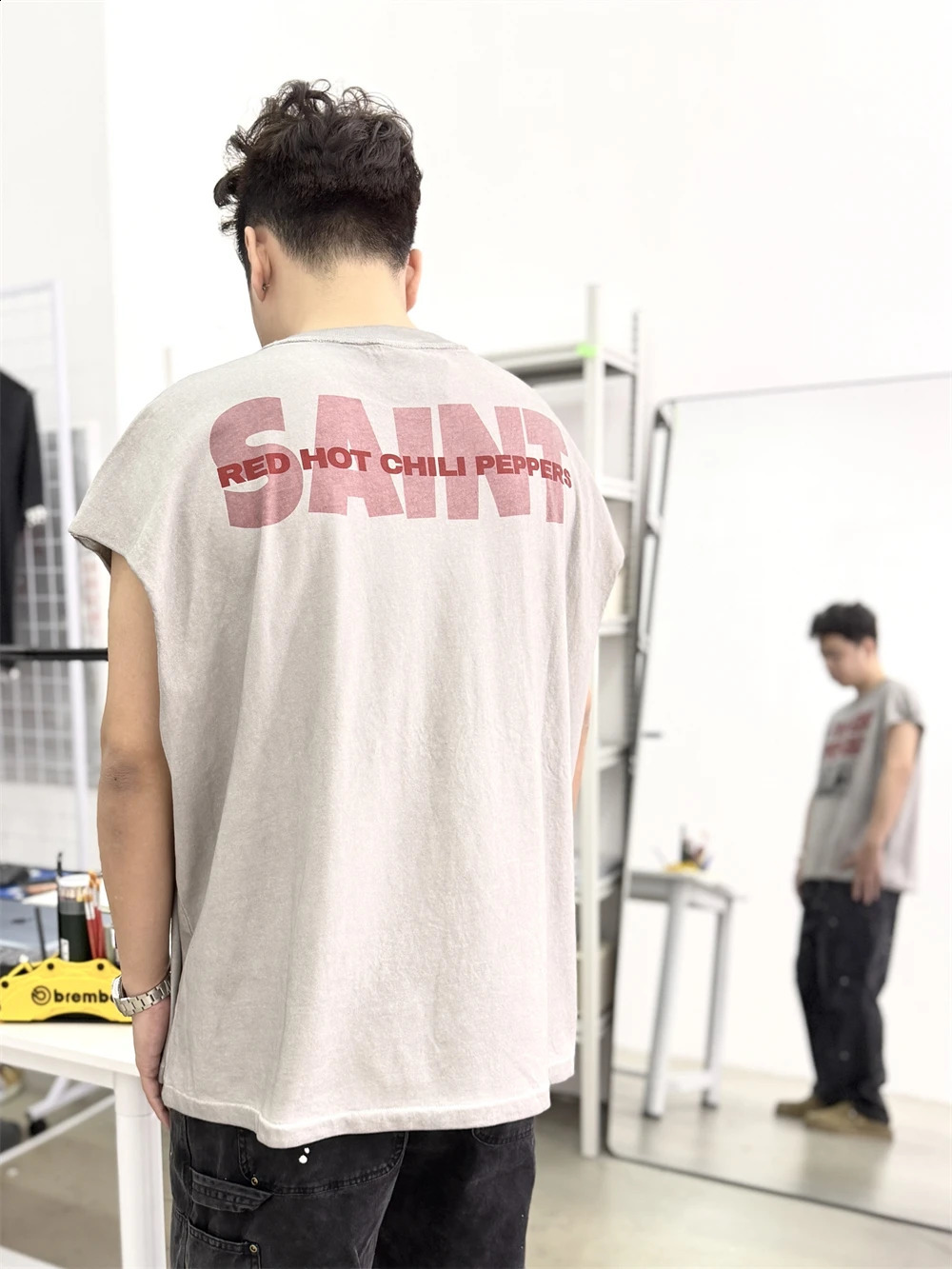 Washed Saint 26SS RHCP Cut Sleeves T-shirt Men Women Quality Tops Tee T Shirt 260626 - view 4