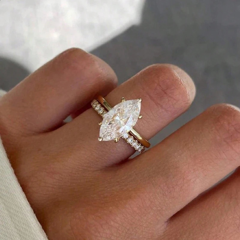 GRA 2CT Marquise Diamond Wedding Engagement Rings for Women 925 Sterling Silver y Gemstone Fine Jewelry 260625 - view 6