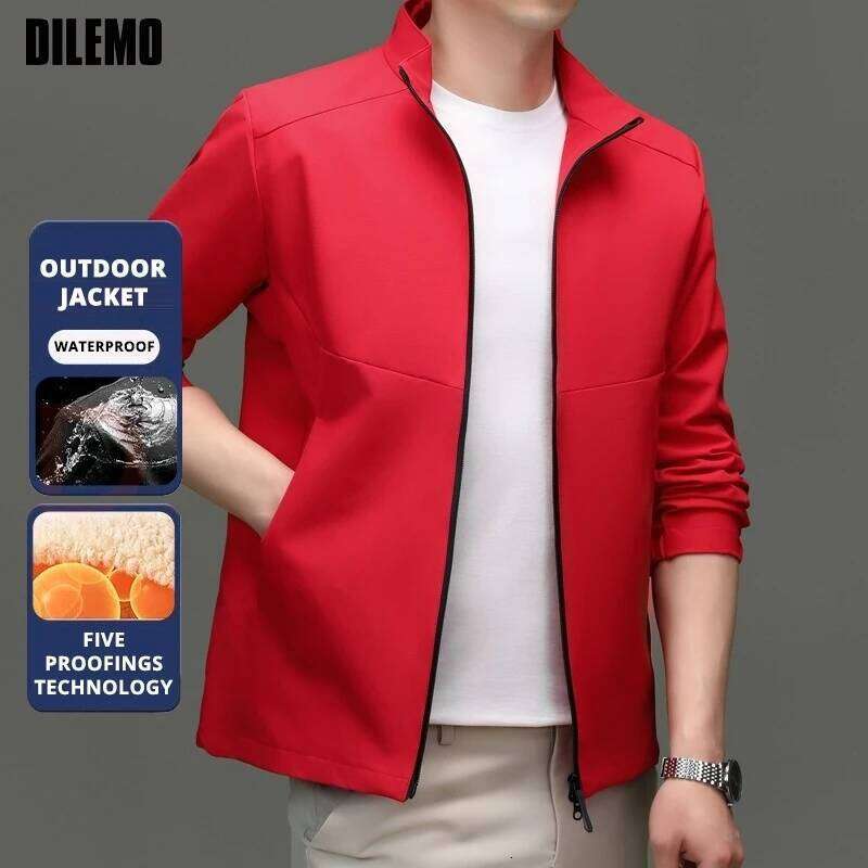 Top Grade Oxford Fabric Waterproof Breathable Men Sport Outdoor Jacket Stand Collar Casual Soft Shell Windbreaker Coats Outwear W260626