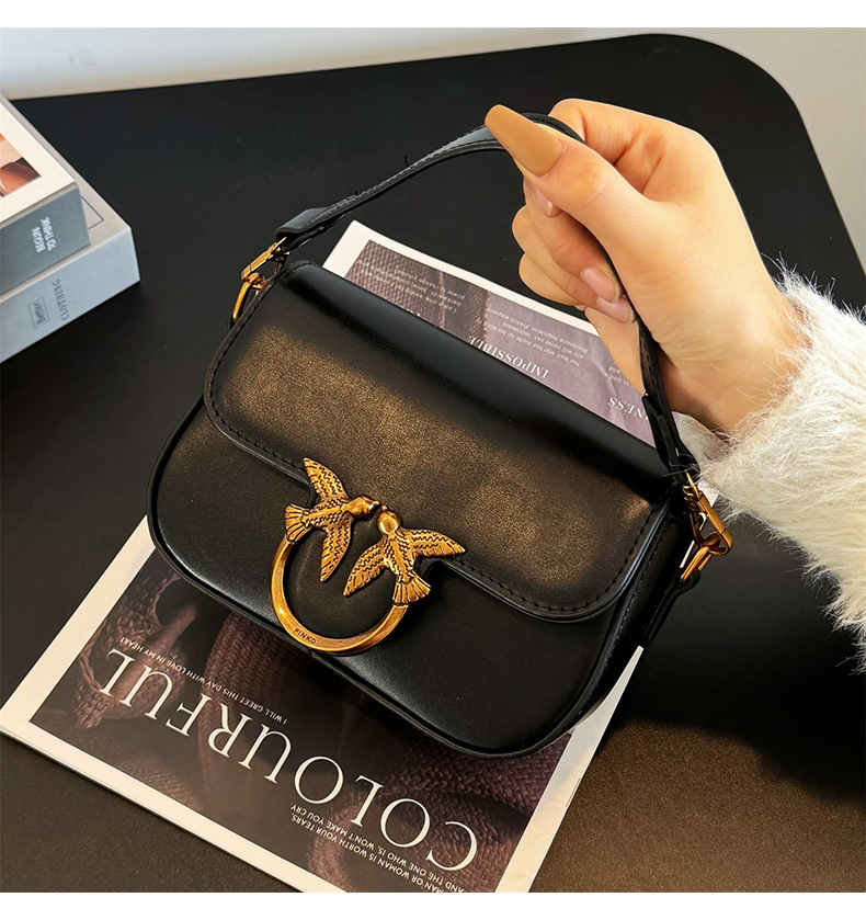 Luxury Bag 2026 Women's Top Handle Swallow Shape Bag, High-End Fashion Versatile Shoulder Crossbody Small Square Purse Free Shipping - view 8