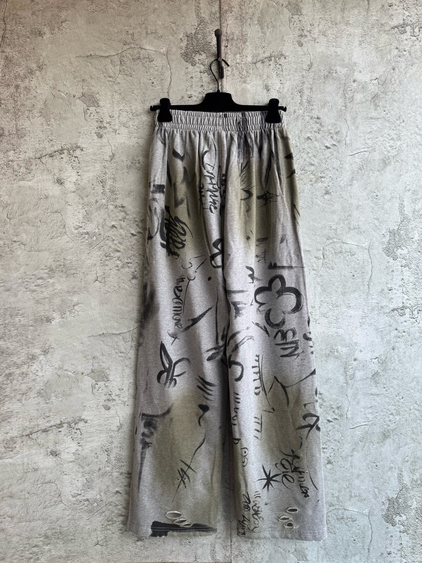 High quality Graffiti letters dirty long pants couple personality casual wide leg cotton Pants