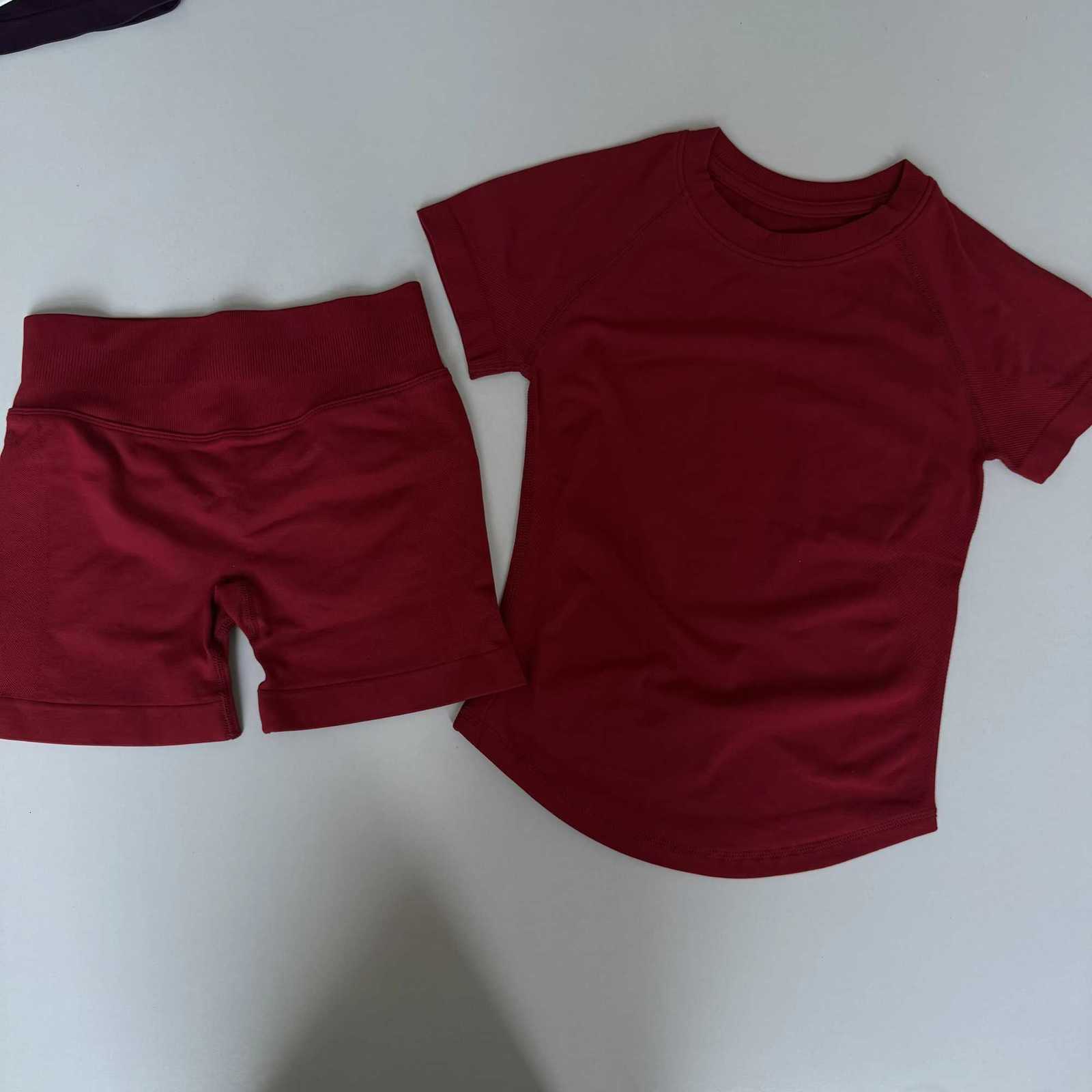 Gym 2 Pcs Sets Sports Short Sleeve Seamless Yoga Clothing Fitness Set Women Workout Running Sports Short Leggings Suit M260626 - view 6