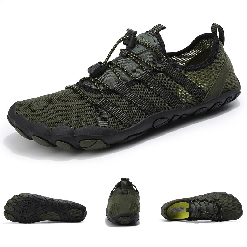 Green Water Shoes For Men Aqua Upstream Breathable Mesh Beach Sandals Summer Sport Women Swimming Slippers 260626 - view 3