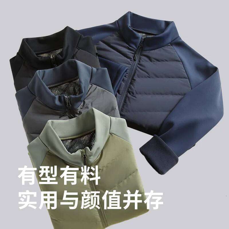 Men's Lightweight Down Jacket Long Sleeve Nylon Spandex Thermal Padded Outdoor Sports Casual Packable Liner Winter Coat J260626 - view 4