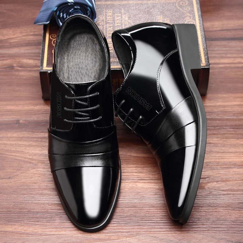 6cm8cm Height Increasing Mens Formal Dress Shoes Cow Leather Elevator Business Office Oxfords Wedding Party Social 260624 - view 7