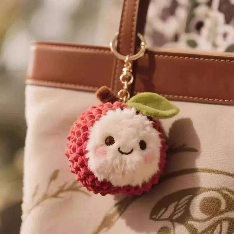 New Lychee Key Chain Cute Fruit Plushies Keychain,Soft Stuffed Plush Keyring Toys for Kids Backpack, Purse 26Y0626 - view 4