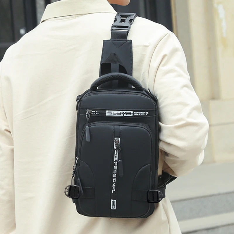 Mens dual-purpose crossbody and shoulder bag multi-functional casual and versatile single-shoulder handbag chest bag 260626 - view 6