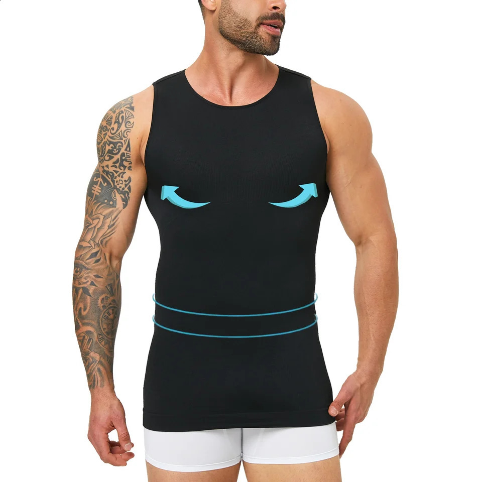Mens Seamless Body Shaper Tank Top High Stretch Breathable Compression Vest Slim Fit Workout Casual Wear 260625