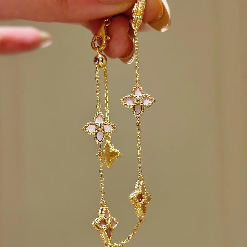 Bracelet Simple And Stylish Diamond Studded Clover Adjustable Bracelet Exquisite Bead Bracelet Light Luxury Versatile Commuting Bracelet Luxury Jewelr - view 9