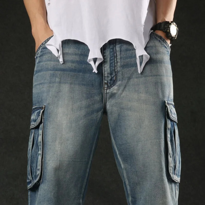 Mens Plus Size Loose Baggy Denim Shorts Fashion Streetwear Hip Hop Skateboard Cargo Jeans Short for Male Men 260625 - view 5