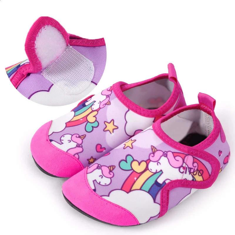 Summer Children Unicorn Dinosaur Swimming Shoes Outdoor Beach Wading Shoes Kids Quick-Dry Water Shoes Barefoot Sports Socks 260622 - view 1