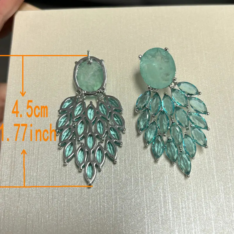 Bilincolor Fashion Green Earring for Women Wedding Bridal Jewelry 260625 - view 3