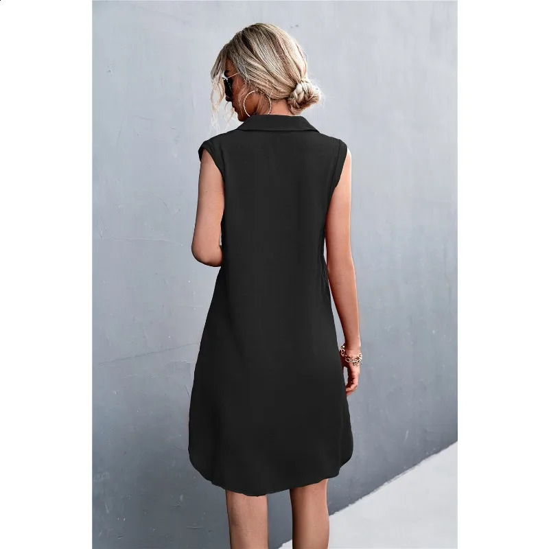 Summer Womens Dresses Vneck Button Sleeveless Vest Cotton Linen Ladies Clothes Y2K 260625 - view 5