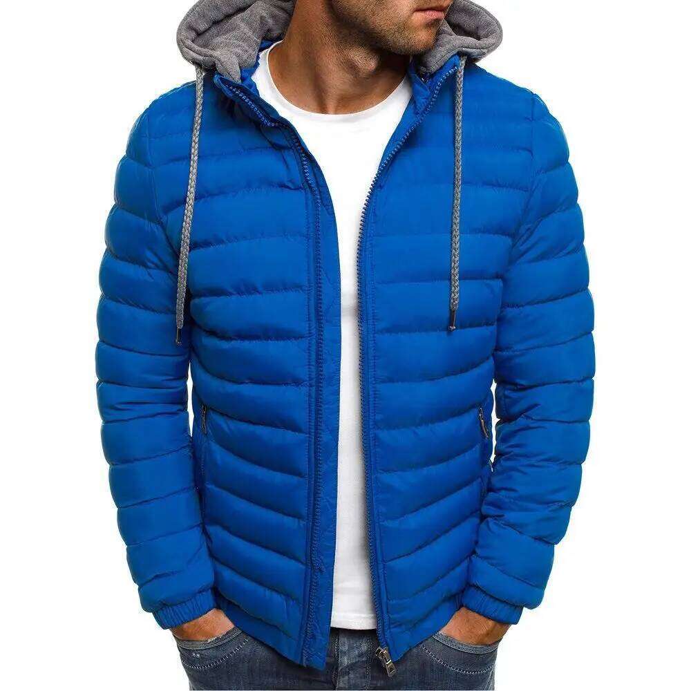 Autumn Winter Thin Cotton Coat, Trendy Hooded Lightweight Padded Jacket for Men J260626 - view 7