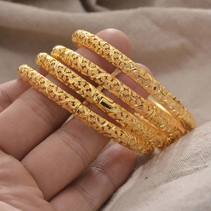 Bracelets Dubai Gold Color Bangles For Women Men Girls Wedding Banquet Party Adorn Bracelet Gift Free Shippin 260626