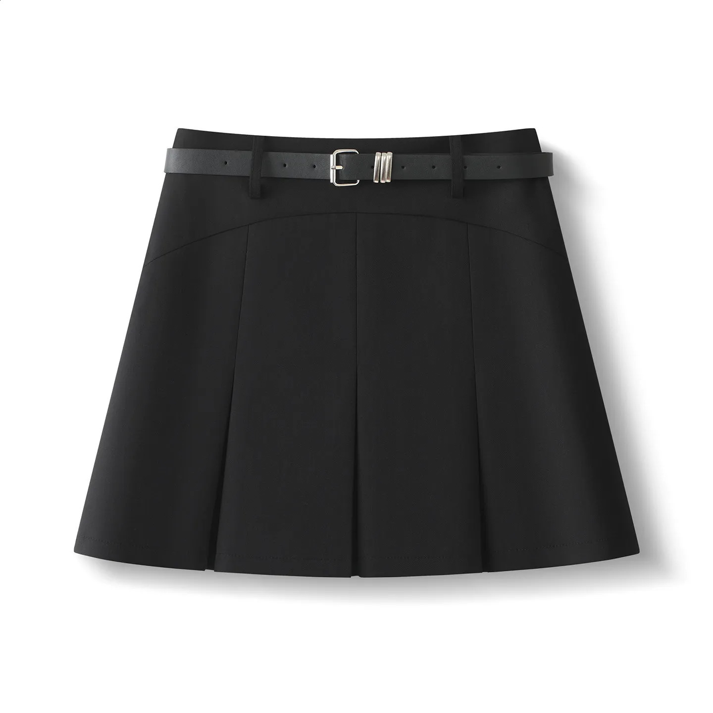 ZJYT Summer Womens Mini Skirt 2026 Fashion High Waist Casual Short Skirts with Belt Grey Black Female Clothing Faldas Lady 260626 - view 3