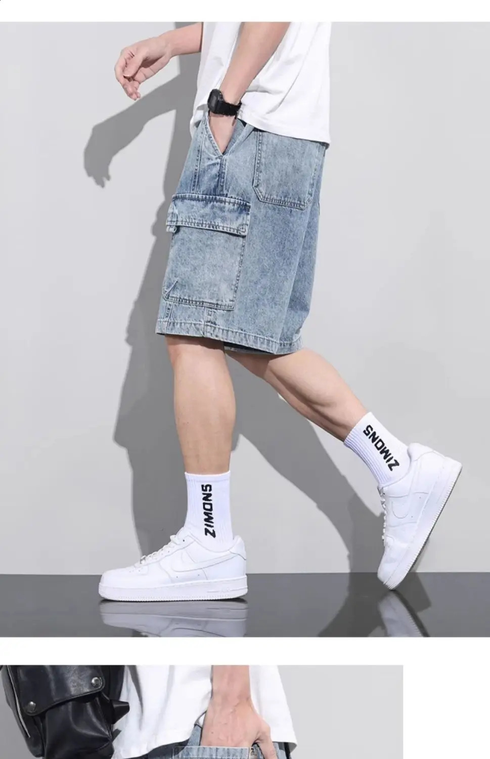 2026 Baggy Cargo Denim Shorts Men Y2K Vintage Drawstring Jorts High Street Hip Hop Fashion Blue Short Jean Pants for Summer 260625 - view 5