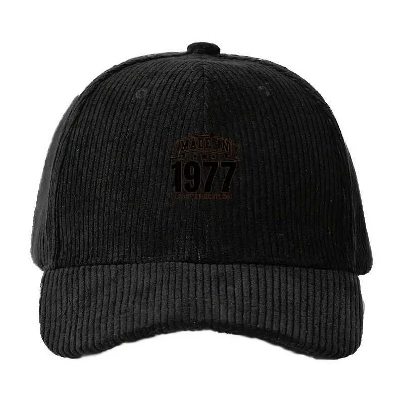 1977 Limited Edition Men Women Streetwear Outdoor Sun Hat Adjustable Dad Fashion Nostalgic Design Caps Corduroy Baseball M260626 - view 7