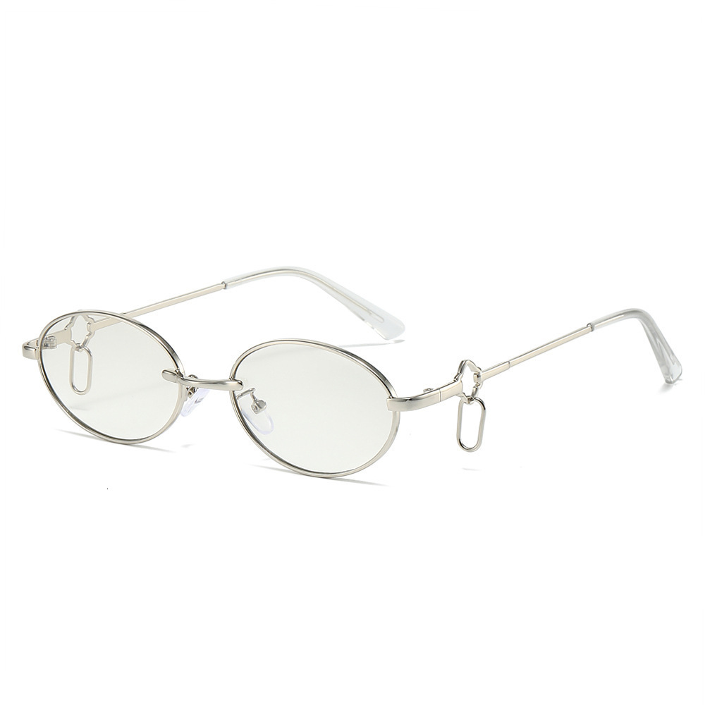 New Oval Metal 2026 European And American Style Unique Hip-Hop Internet Celebrity Ins Double Ring Buckle Fashion Sunglasses - view 5