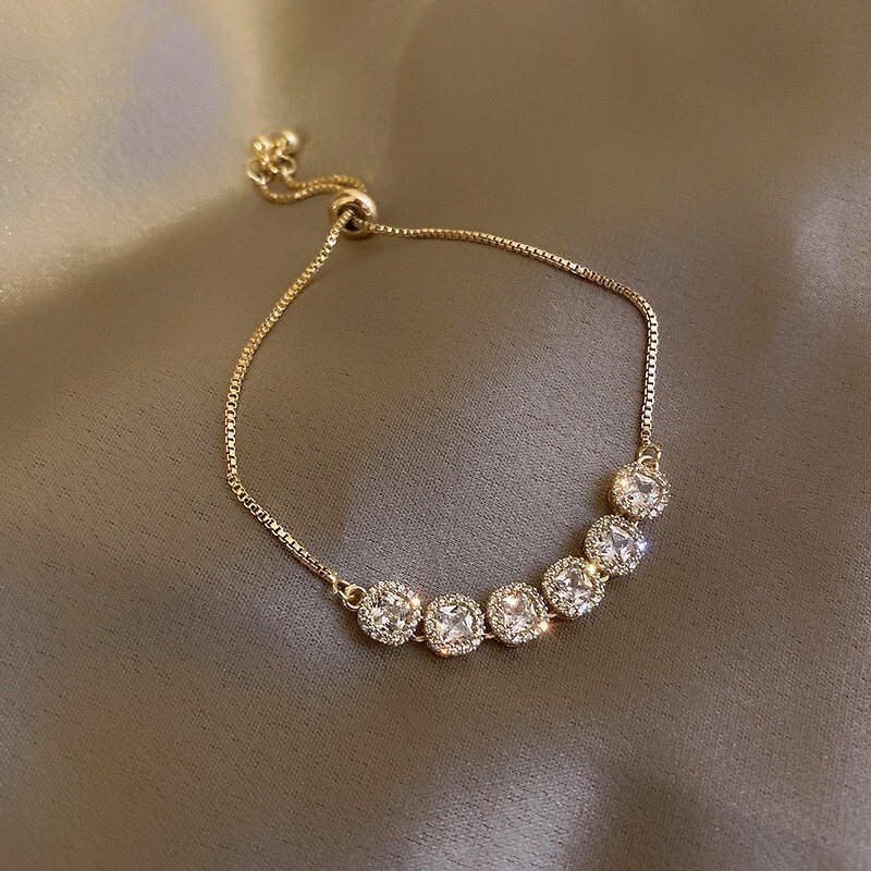 Bracelet Simple And Stylish Diamond Studded Clover Adjustable Bracelet Exquisite Bead Bracelet Light Luxury Versatile Commuting Bracelet Luxury Jewelr - view 5