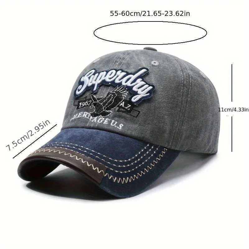 Washed Cotton Unisex Baseball Sporty - Stylish THE BLACK Letter Embroidery Casual Sunshade for Outdoor Sports M260626 - view 7