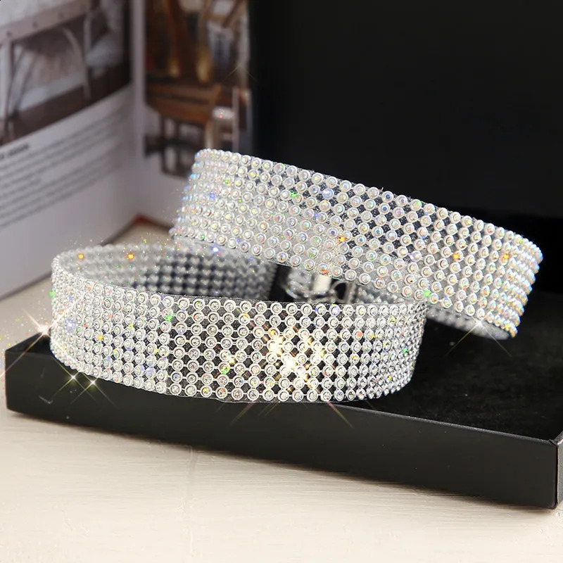 Punk Golden Silver Color Inlay Rhinestone Crystal Choker Necklace for Women Hip Hop Party Accessories Collar Chocker Gifts 260624 - view 3