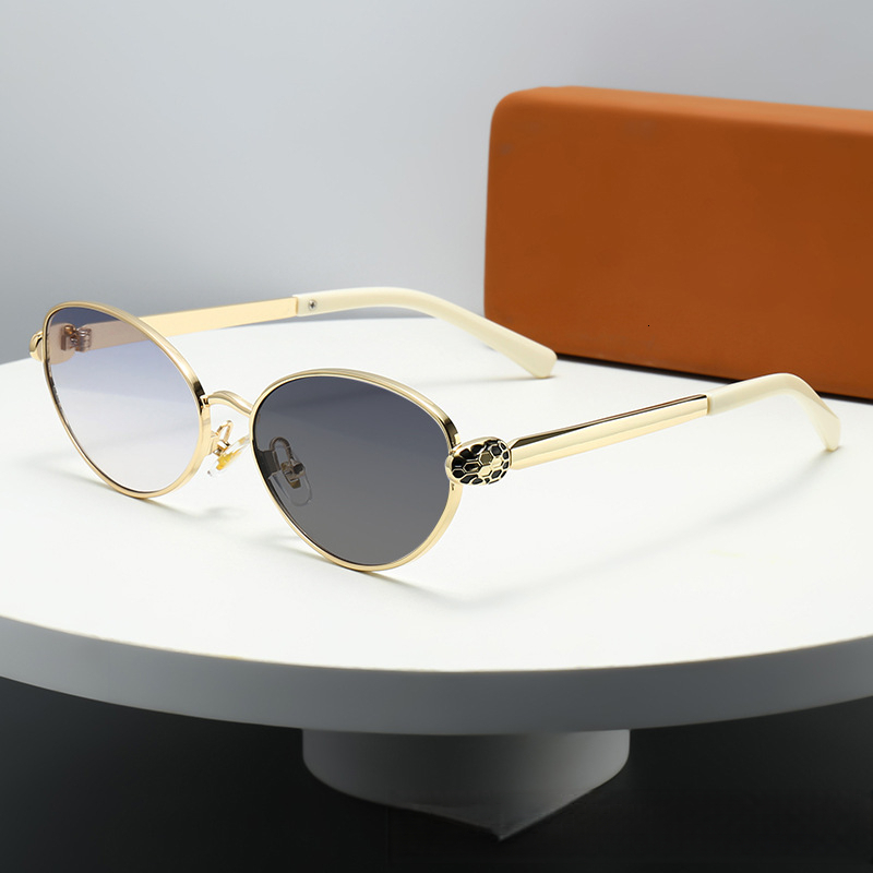 2026 Designer's New Metal Circular Snake Head Decoration High-quality Color Changing Sunglasses European And American Fashion Trend Sun Shading S - view 6