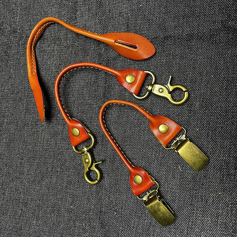 Retro Mens Suspender Accessories Cowhide Handmade DIY Suspender Replacement Improved Suspender Accessories Multi-Color 260626 - view 3