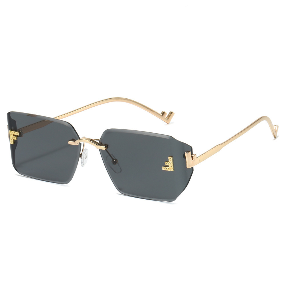 2026 New Model Metal Personality Sunglasses European And American Big Brand Diamond-Embellished Letter F Women's Versatile Eyewear - view 6