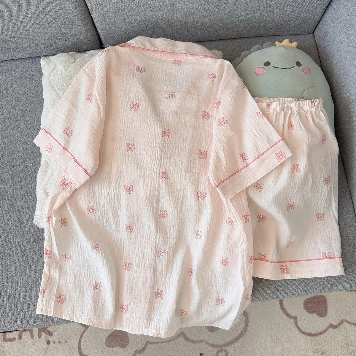 Summer ShortSleeve and Shorts Clothing Thin Comfortable Breathable Pajamas Loose Homewear Set for Girls 260625 - view 3