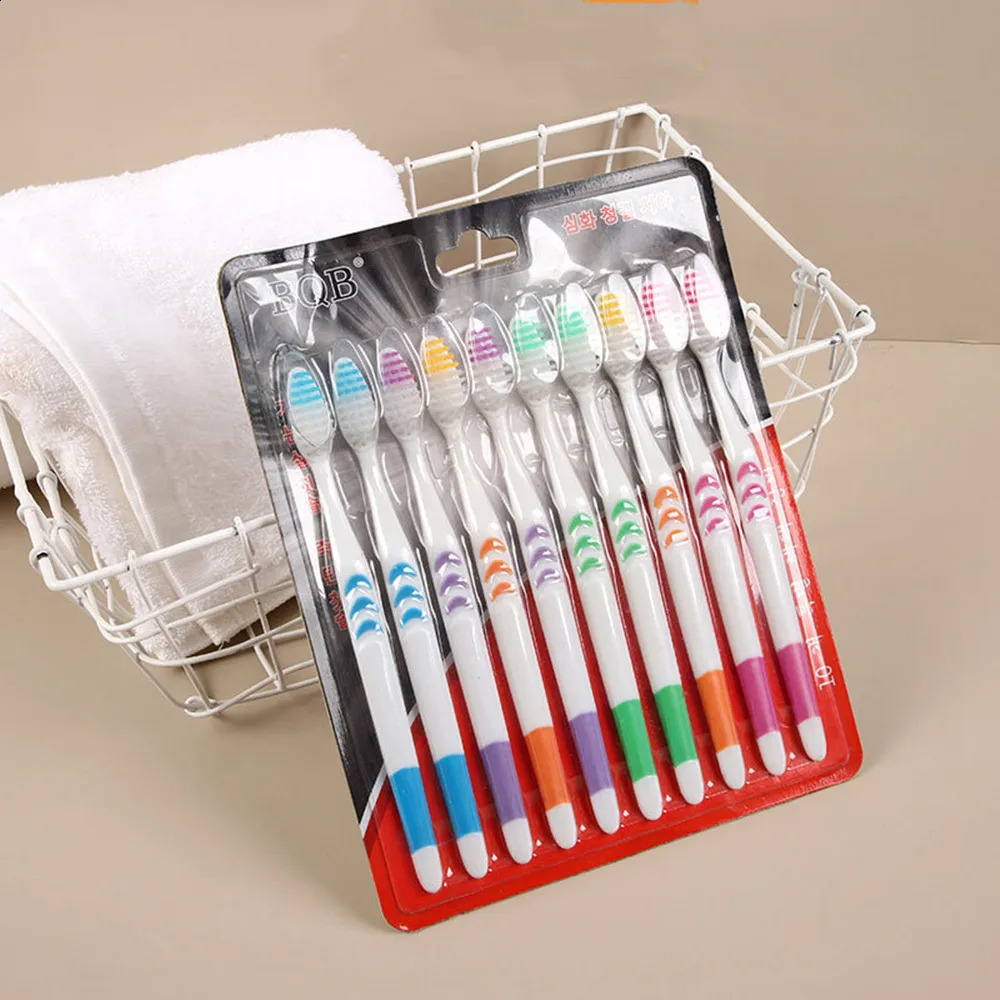 10pcs SoftBristle Toothbrush Adult Environmental Bamboo Charcoal Teeth Deep Cleaning Household Fine Wool 260615 - view 3