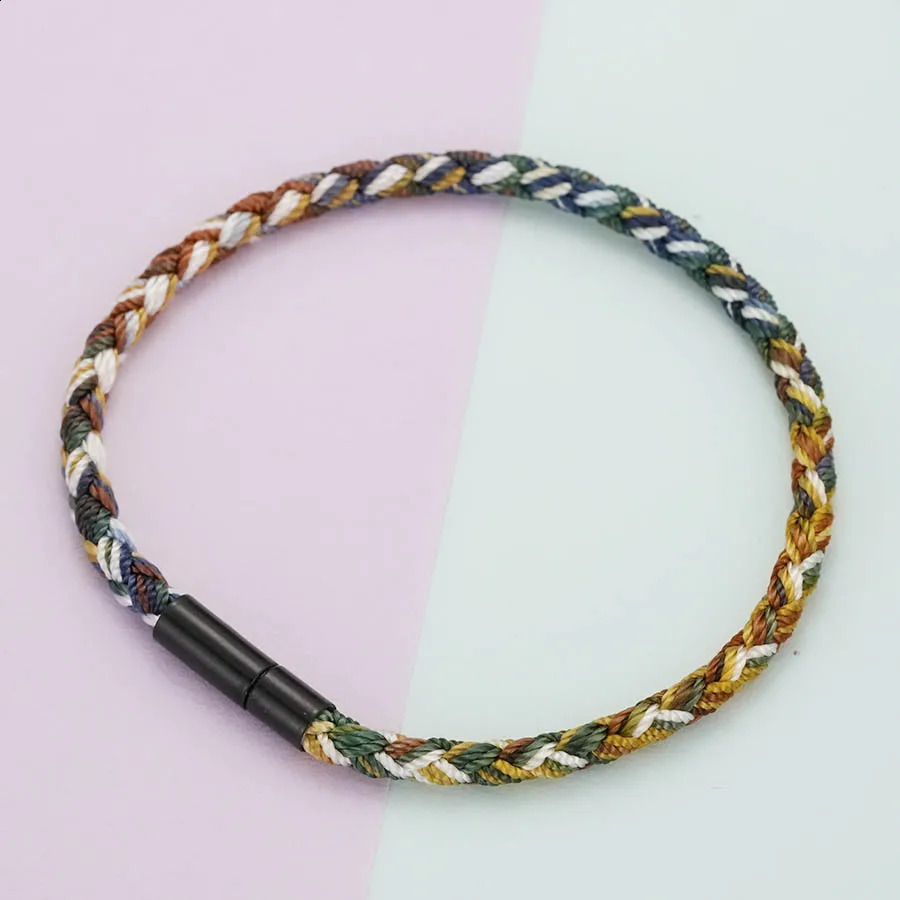 Simple Style Handmade Colorful Braided Bracelet Men Hand Rope Unisex Jewelry Leisure Pulseira Couple Braclet for Him 260617 - view 6