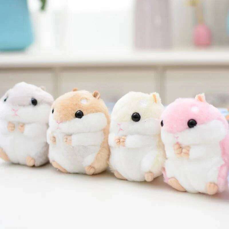 1PCS Stuffed 10cm Hamster Plush Doll Keyrings Animal Children Toys Key Chain Kawaii Dolls Kids Child Christmas Gifts Bag Pendant 26Y0626 - view 4