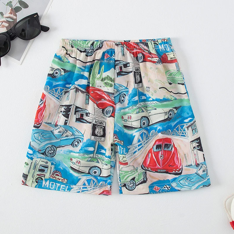 3 Pcs Summer Childrens Holiday Leisure Beach Pants 5 Minutes Big Boy Tie-dye Gradient Shorts Girl Loose Thin Pants Brother Pant 260626 - view 5