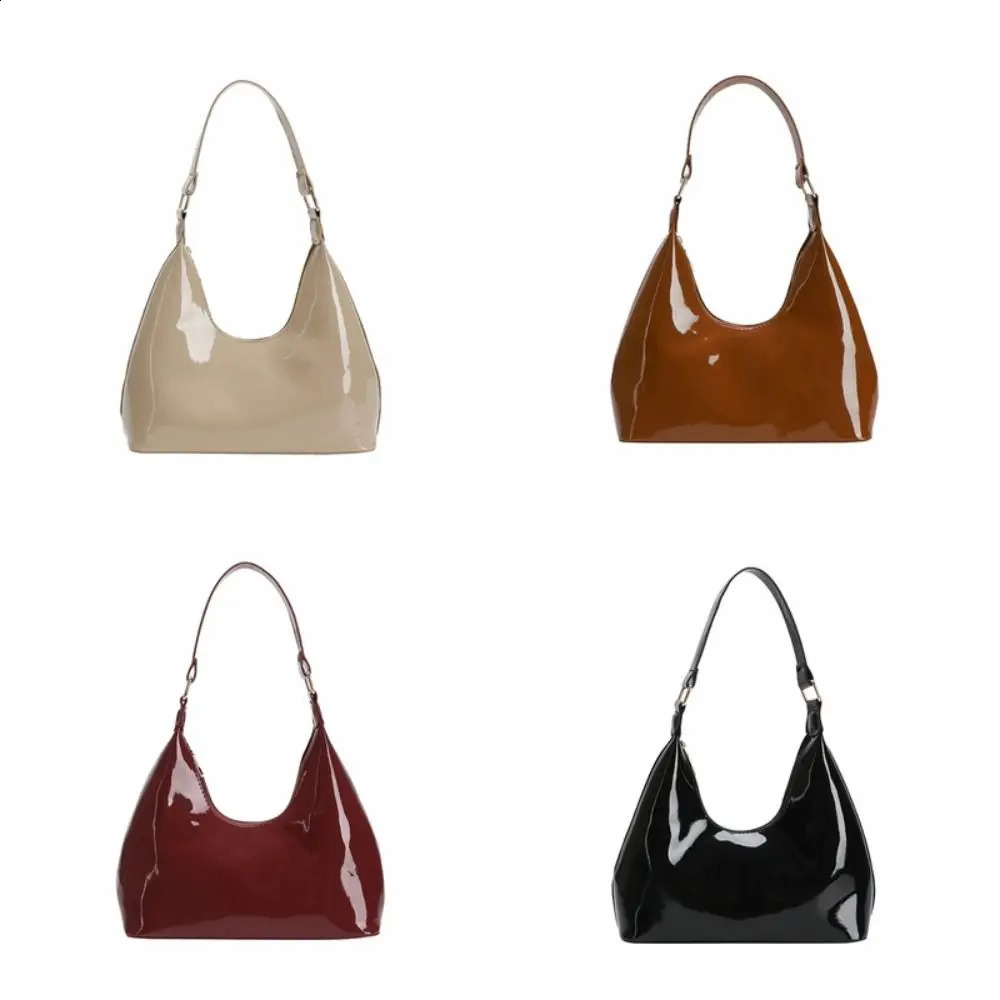 Fashion Glossy Retro Shoulder Bags PU Leather Armpit Bag Temperament French Style Womens Handbag Lady 260626 - view 7