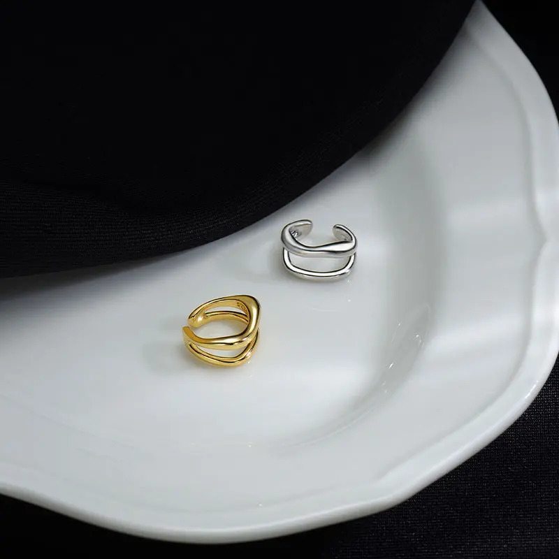 1Pc Ear Cuff Earrings NonPiercing Double Layer Clip Earring for Women Cartilage Simple Y2K Jewelry 2025 260623 - view 7