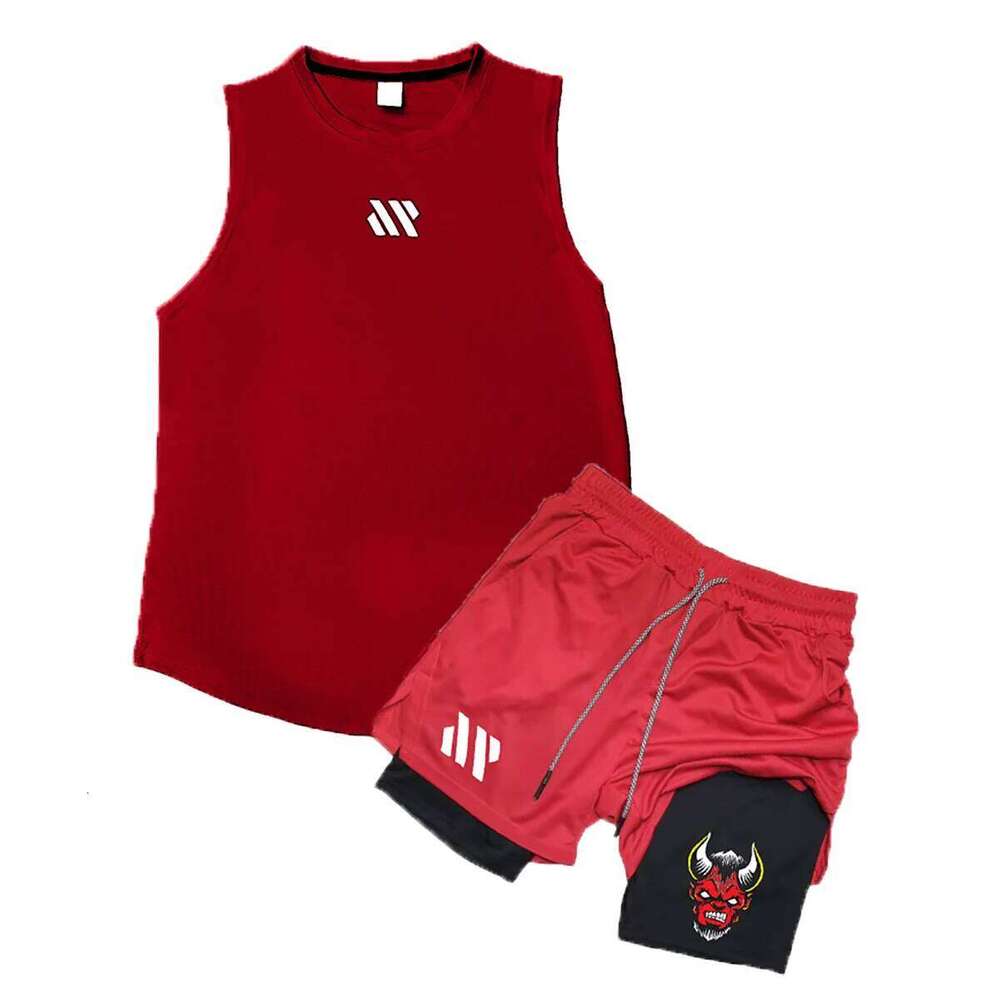 Summer Breathable Sports Men's Sleeveless Shorts Loose Quick Drying T-Shirt Short Quarter Pants Casual Running Suit 2025 26Y0626 - view 6
